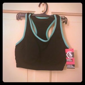 Gorgeous Black and Powder Blue Sportsbra